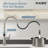 MASO Touchless Kitchen Faucet with Pull-Down Sprayer, Fahrenheit Temperature Display, 3 Spray Modes, 360° Swivel, Commercial Modern Faucet for RV, Farmhouse, Camper, Laundry & Bar, Brushed Nickel-125898336