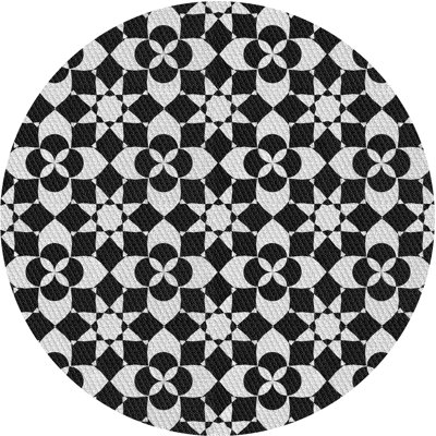 Tapis décoratif floral noir romriell