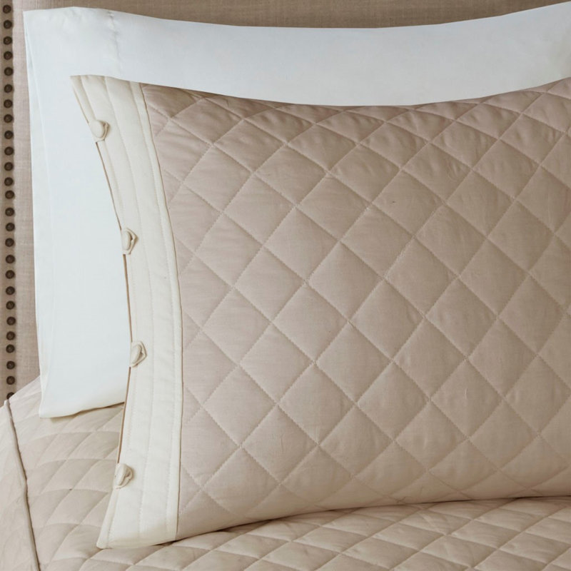 Luxurious Cotton Bedding Sets, Reversible Design, Modern Khaki Queen