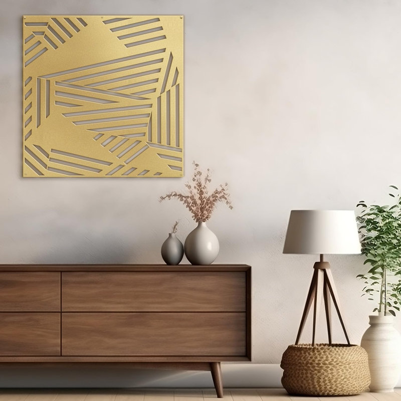 Wall Decor Metal, 30" H x 30" W x 0.05" D, Gold