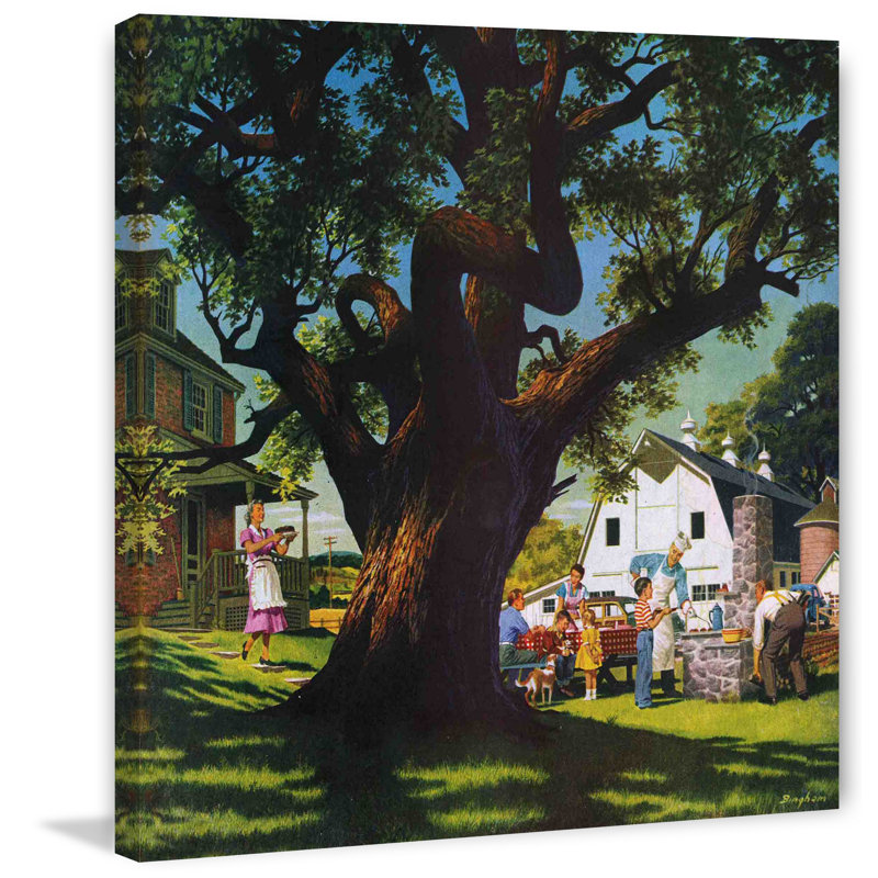 A Picnic - Wrapped Canvas Print, 46cm H x 46cm W