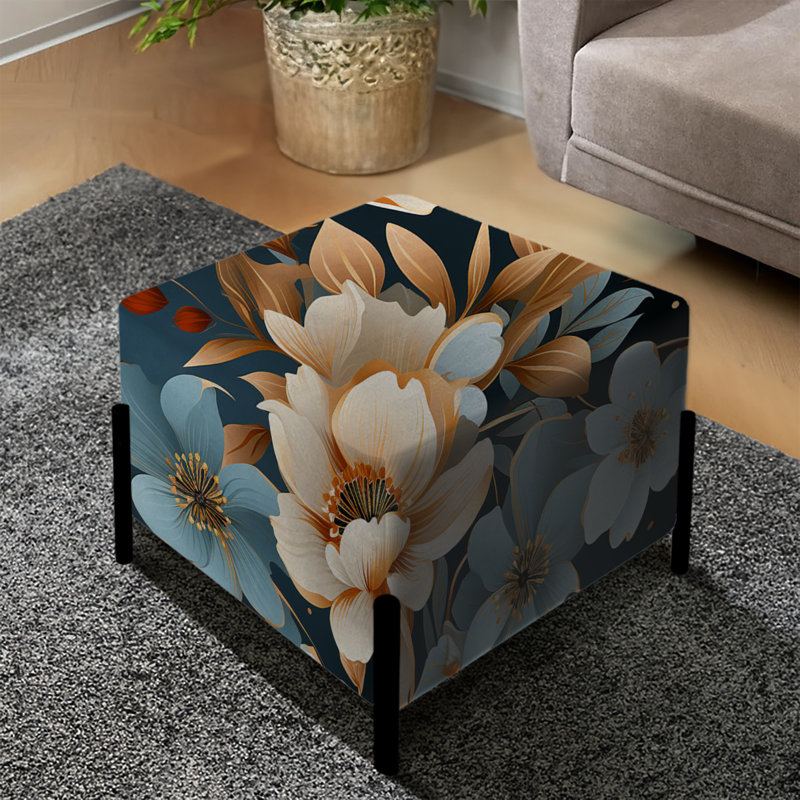 Classic Classic Vintage Beige Garden Melody - Repose-pieds carré floral