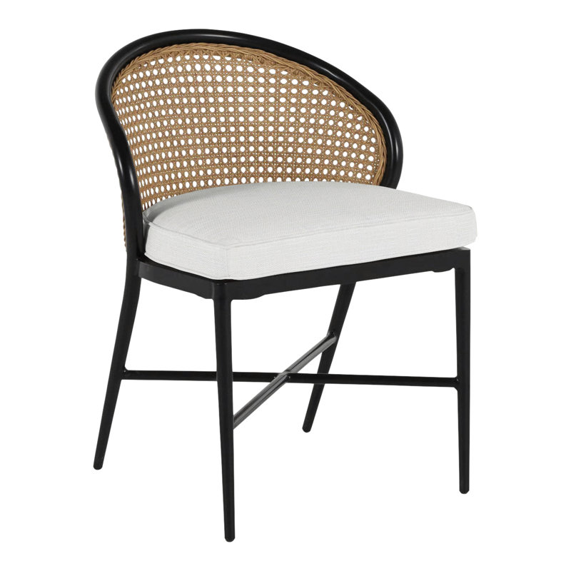 Havana Side Chair, Welt, Black, Linen Chambray