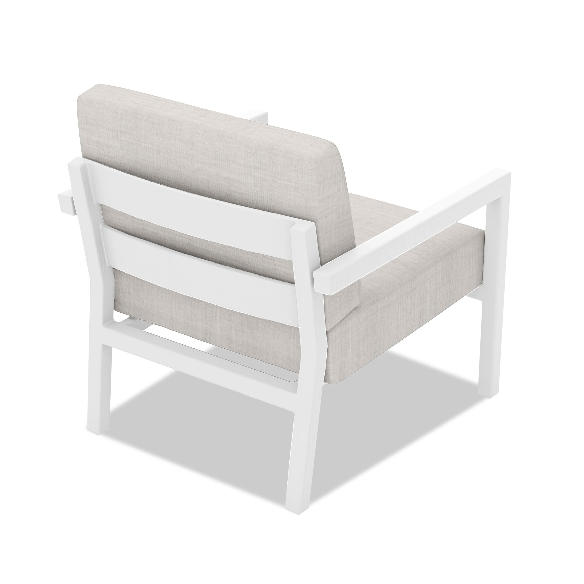 Vivant Patio Chair with Sunbrella® Cushions, White, Cast Silver