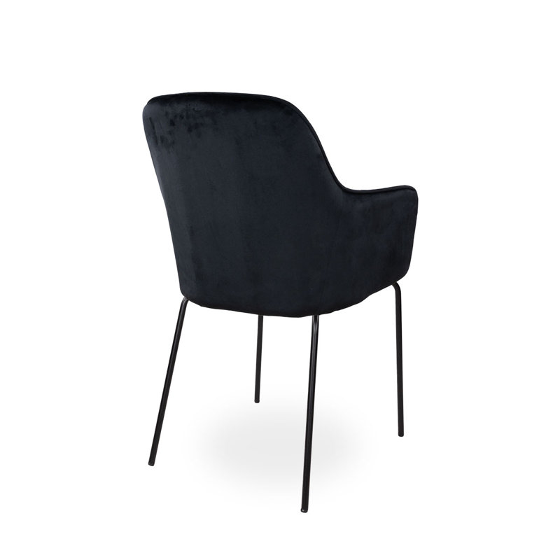 Orestes 45cm H Tufted Velvet Upholstered Armchair, Black, Black