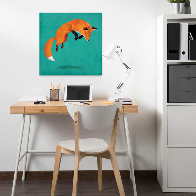 Art urbain transitionnel, renard contemporain, 18" H x 18" W