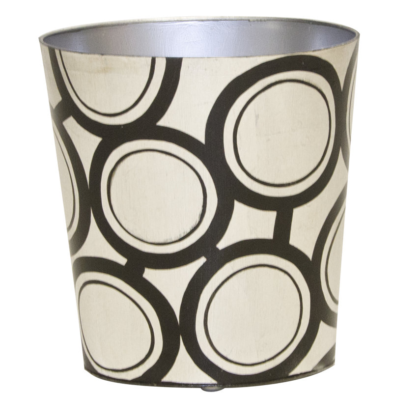 2 Gallons Waste Bin, Black/Silver