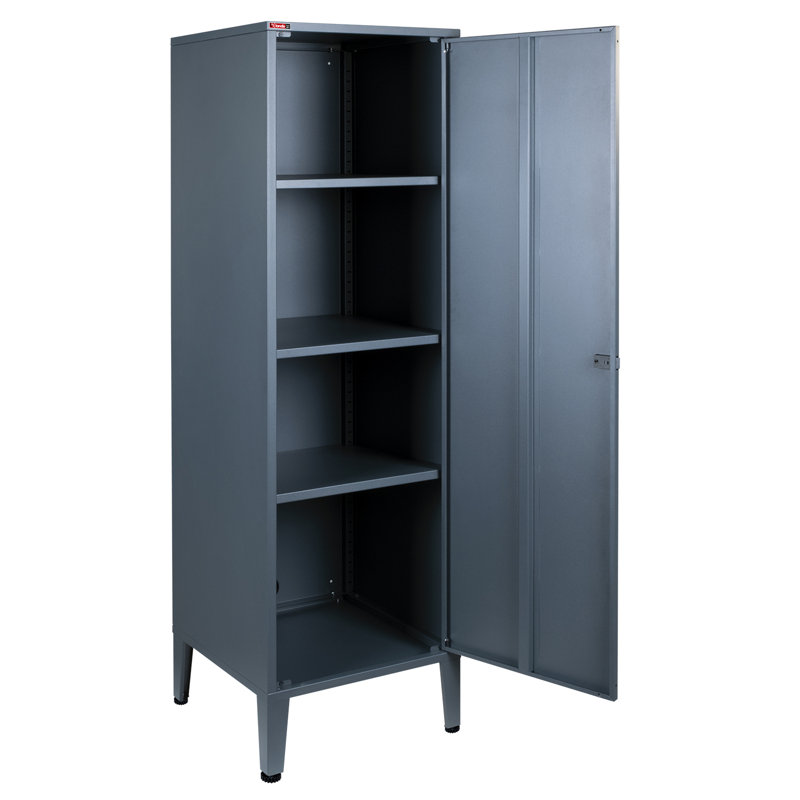 Armoire de rangement à 3 tablettes, Gris anthracite
