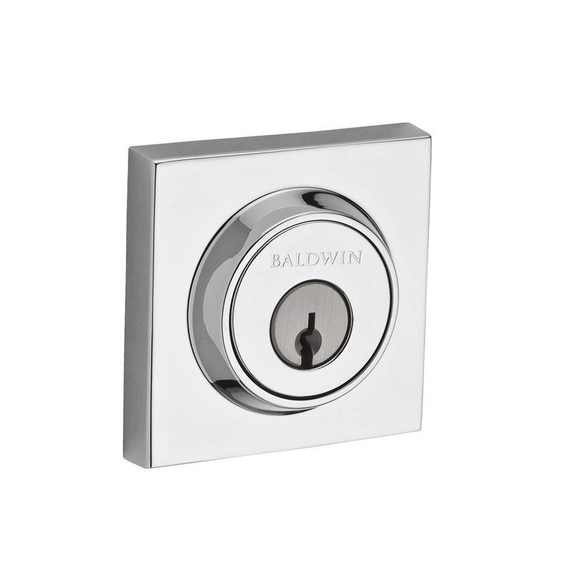 Contemporary Single Cylinder Deadbolt with Smartkey, Polished Chrome