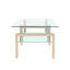 Table basse rectangulaire moderne en verre, table basse transparente pour le salon