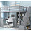 Twin Size Loft Bed With L-Shaped Desk, Drawers, Cabinet, And Storage Staircase , Maximizing Space And Storage-1305311755