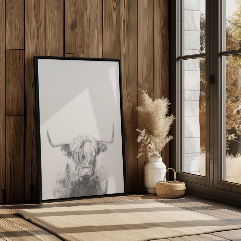Impression sur toile Highland Spirit, Cadre flottant noir satiné, H 18,75 po x l 12,75 po x P 1,75 po