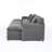 Sectional Sofa with 3 Ottomans (Gray)