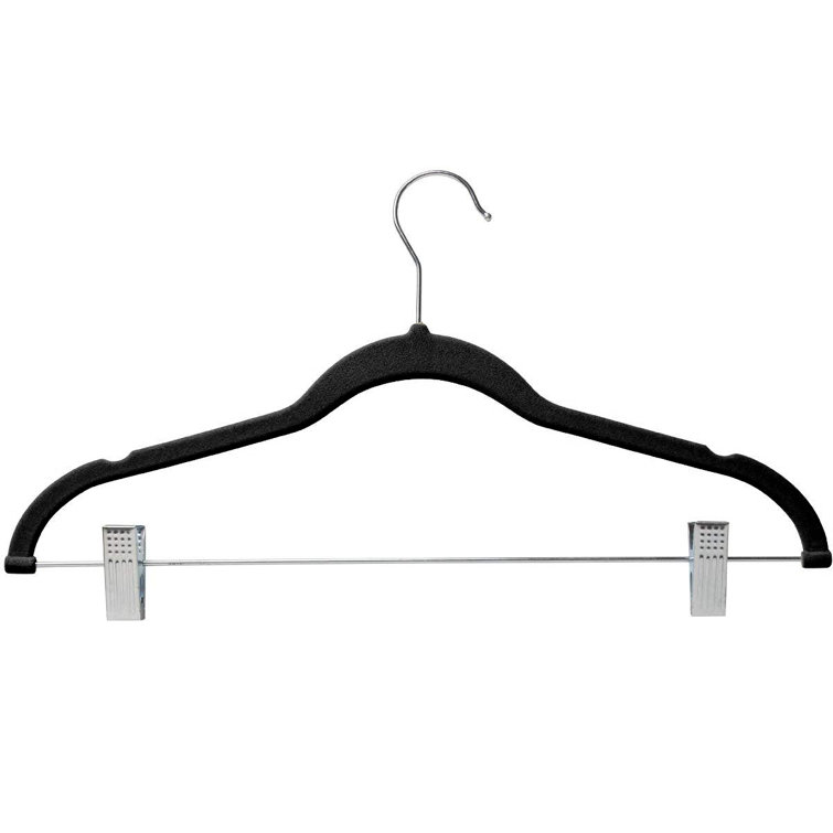 HOUSE DAY Velvet Skirt Hangers 36 Pack, Black Velvet Hangers with