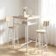 Table de bar, équipée de 2 tabourets de bar, avec dossier et cloison-602467867