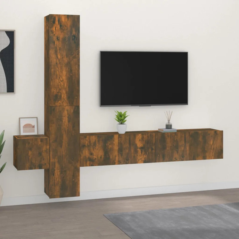 Kowana Unfinished Floating TV Stand for TVs up to 40", Rustic Brown