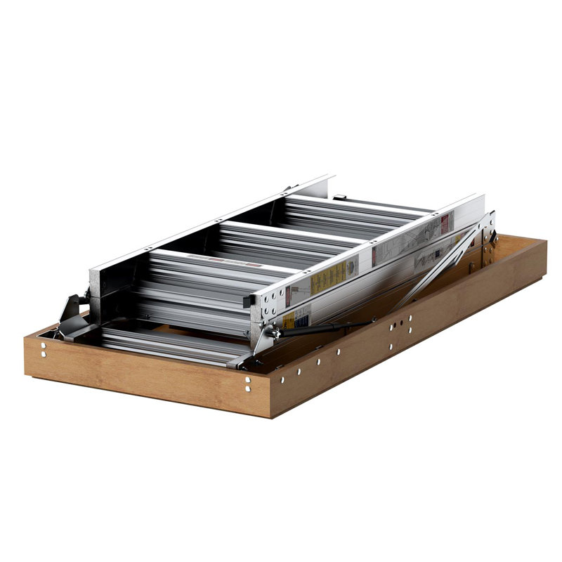 Échelle de grenier en aluminium 25 po x 54 po, capacité de 350 lb, hauteur de plafond de 7 à 10 pi