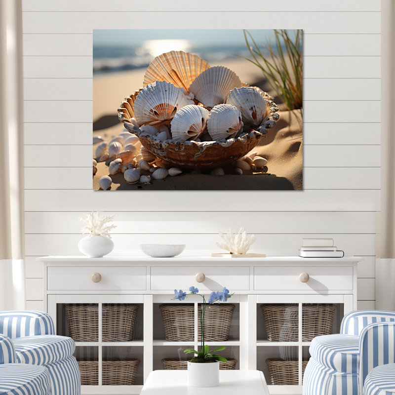 «Beach Photo Seashell Sonata I», reproduction sur toile, H 24 po x l 32 po x P 1 po