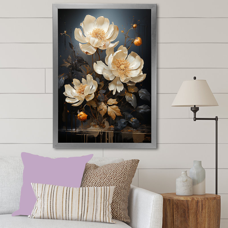" Harmony Mystique Lotus ", Silver Single Picture Frame, 20" H x 12" W x 1" D