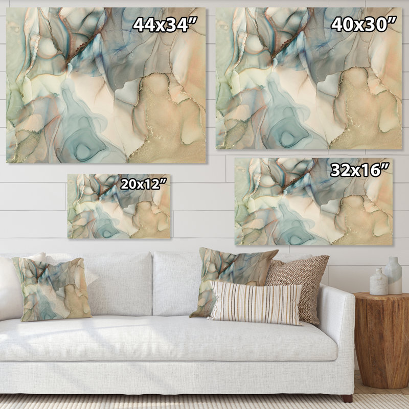 " Grey Tender Liquid Art I ", 24" H x 32" W, Wrapped Canvas