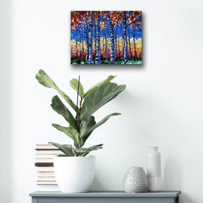Red Barrel Studio® «Aspen Trees Autumn Canopy» par Lena Owens, art mural en verre acrylique, ACR-43196