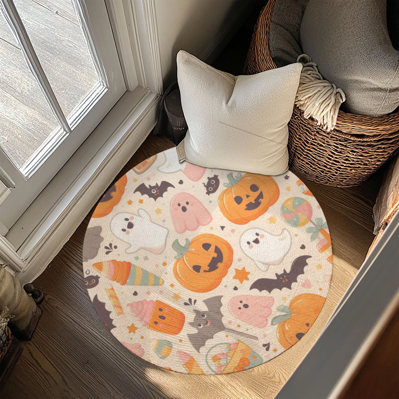 Tapis Pastel Ghoulish Charm, Rond 5 pi