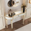 Console à miroir en demi-lune 47 po avec tiroir en verre cannelé et poignée en cristal-1766634412