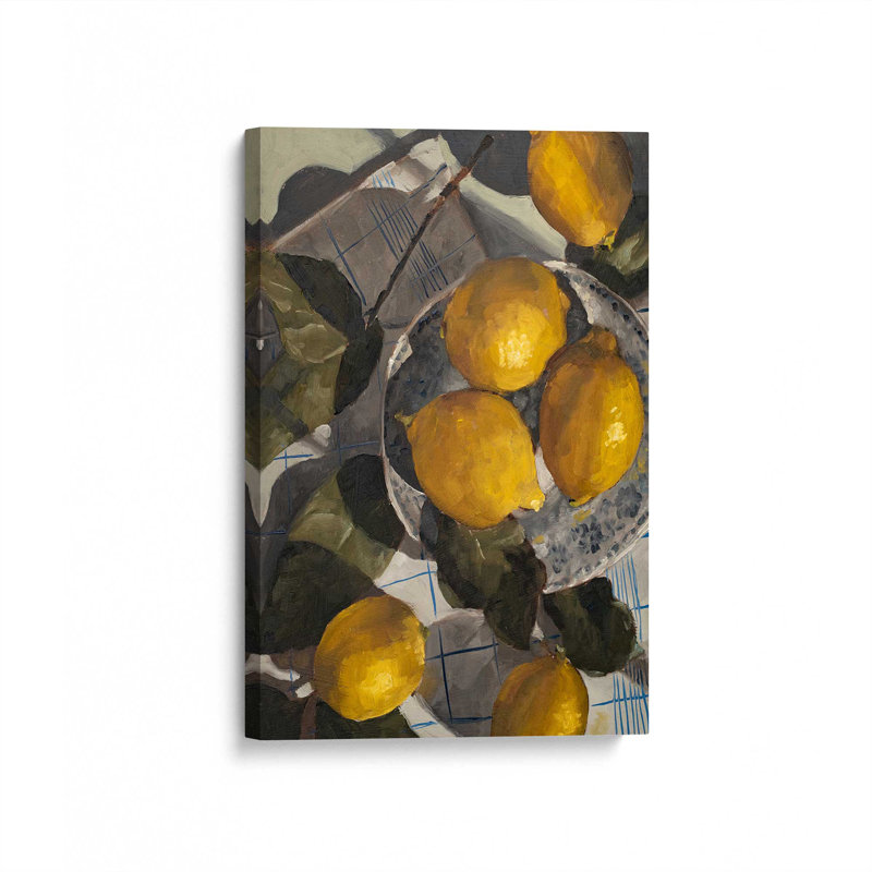 «Lemons In Light Shadow» par Miss Mustard Seed, reproduction d'art sur toile, 32" H x 24" W, Wrapped Canvas, Does Not Apply
