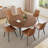 55.1'' Round Dining Table Set, Modern Kitchen Table For 4-6 Person, Steel Legs, Pedestal Dining Set With Dining Chair, Saving Space-375216716-375216714-370865782
