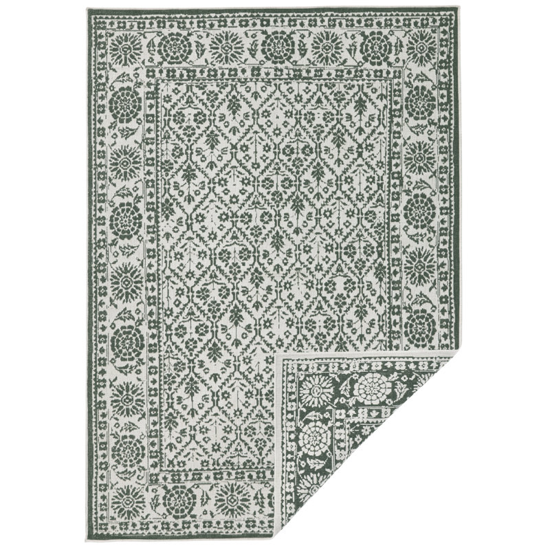 Curacao Flatweave Green Rug, Rectangular 80 x 150cm