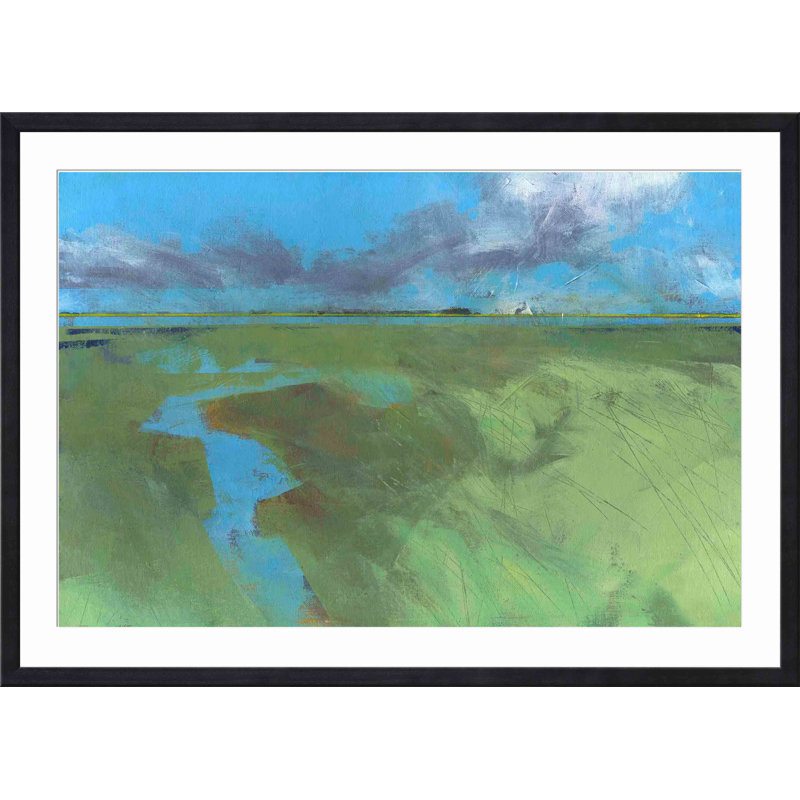 «Back Water High Tide» par Paul Bailey - peinture encadrée, Noir, H 8 po x l 12 po
