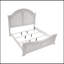 Grand lit style transitionnel en bois blanc antique