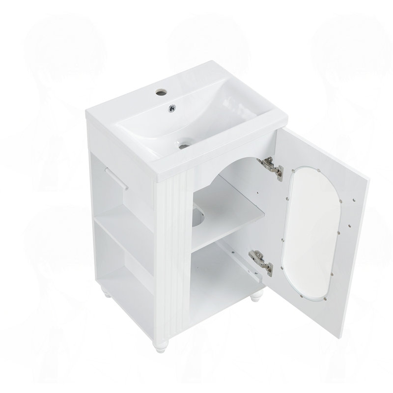 Meuble-lavabo de 20 po avec lavabo, Blanc