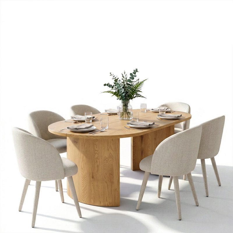 Ensemble de table de salle à manger 7 pièces, Blanc