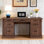 Bureau de direction Arless 60" style ferme avec tiroirs, bureau en bois pour bureau à domicile, tiroir à dossiers suspendus, armoire de rangement
