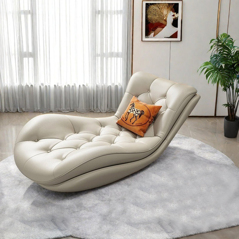 Ergonomic recliner with solid wood frame, Beige