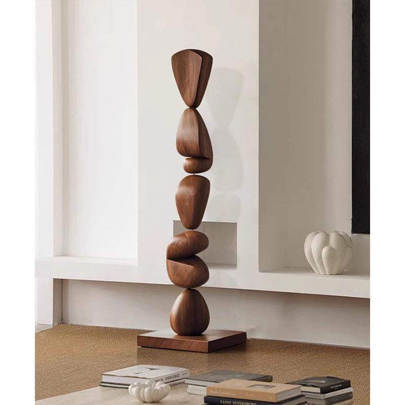 Abstract Solid Wood Sculpture Ornament