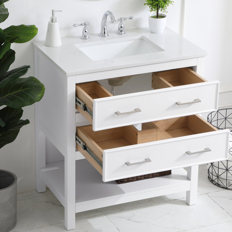 Sinclaire 30" W Freestanding Single Bathroom Vanity Set, White