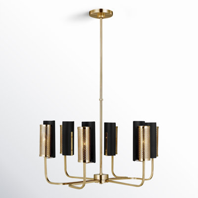 Andre 6 Light Metal Dimmable Cylinder Chandelier