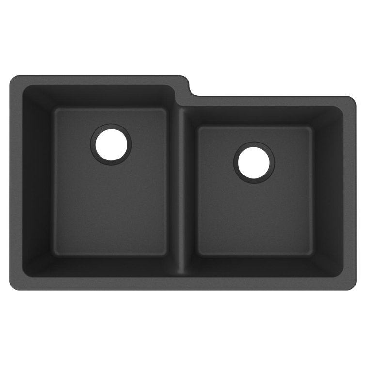 33" x 21" Double Basin Undermount Kitchen Sink with Accessories