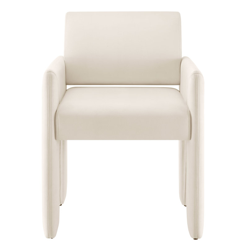 Fauteuil de salle à manger Daven en velours résistant aux taches Davab, Albâtre, Albâtre