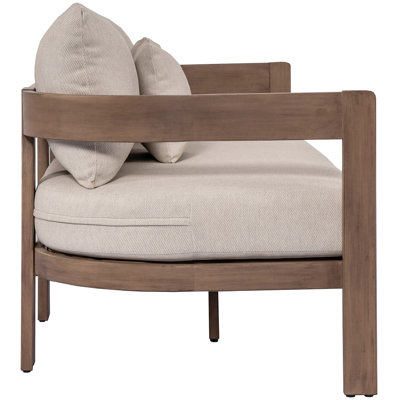 Glenmore 86.75" Water Resistant Fabric Upholstered Outdoor Patio Sofa with Protective Cover Included by Latitude Run
