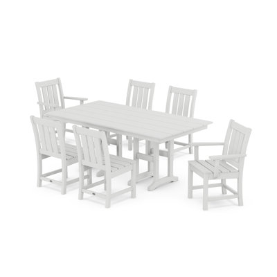 Oxford 7-Piece Farmhouse Dining Set -  POLYWOOD, PWS2067-1-WH