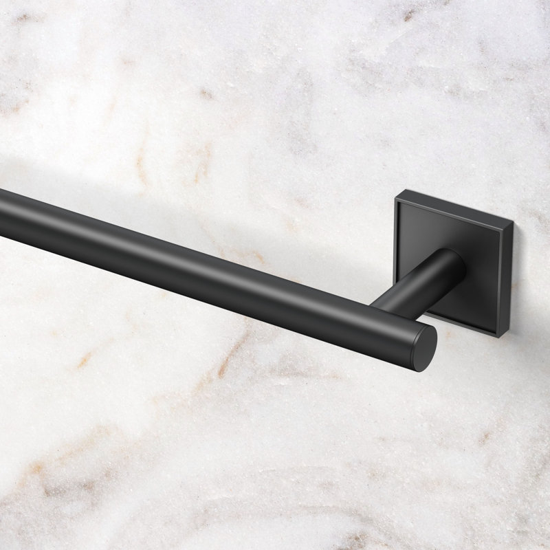 Porte-serviettes Mode | Porte-serviettes mural pour salle de bain, cuisine, H 2 po x l 26 po x P 3,13 po, Noir mat