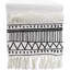 Chemin de table ivoire boho tribal texturé avec pampilles-109402229