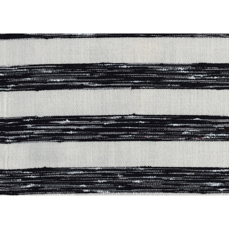 Pouf ottoman moderne en tissu rayé avec base antidérapante