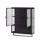 Armoire, moderne, en verre, 62 po, porte en verre, 23 portes à deux murs avec rangement fermé à deux niveaux, une tablette ouverte et un porte-serviettes