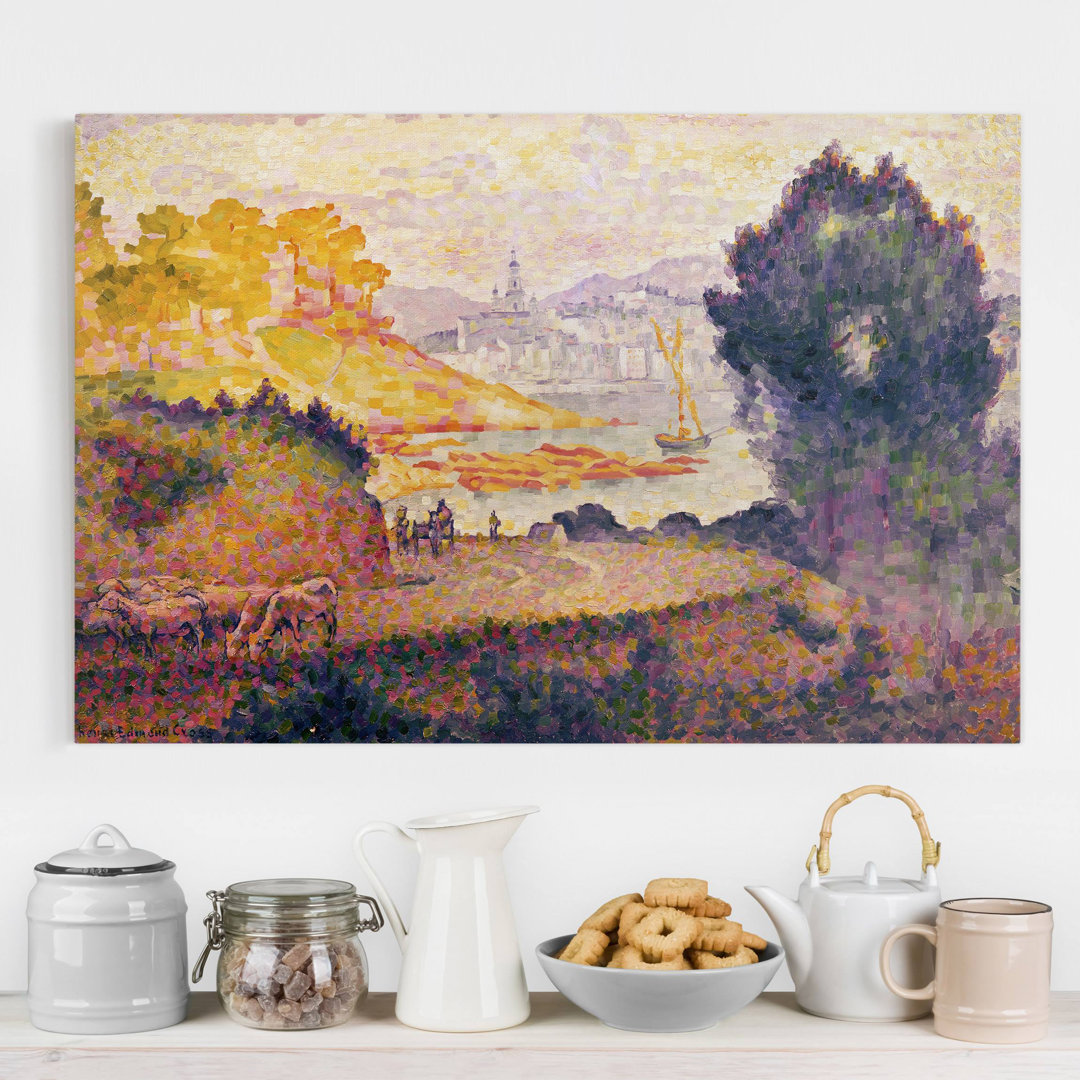 Leinwandbild Aussicht auf Menton von Henri Edmond Cross