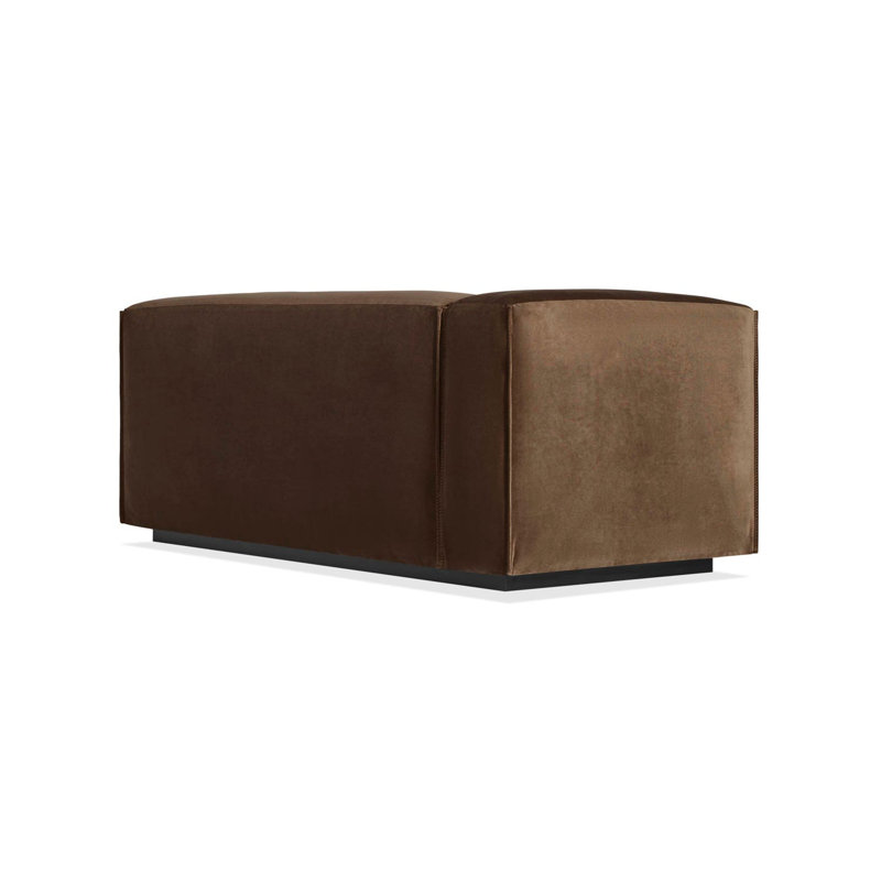 Cleon Chaise Lounge, Coffee Velvet, Right Hand Facing