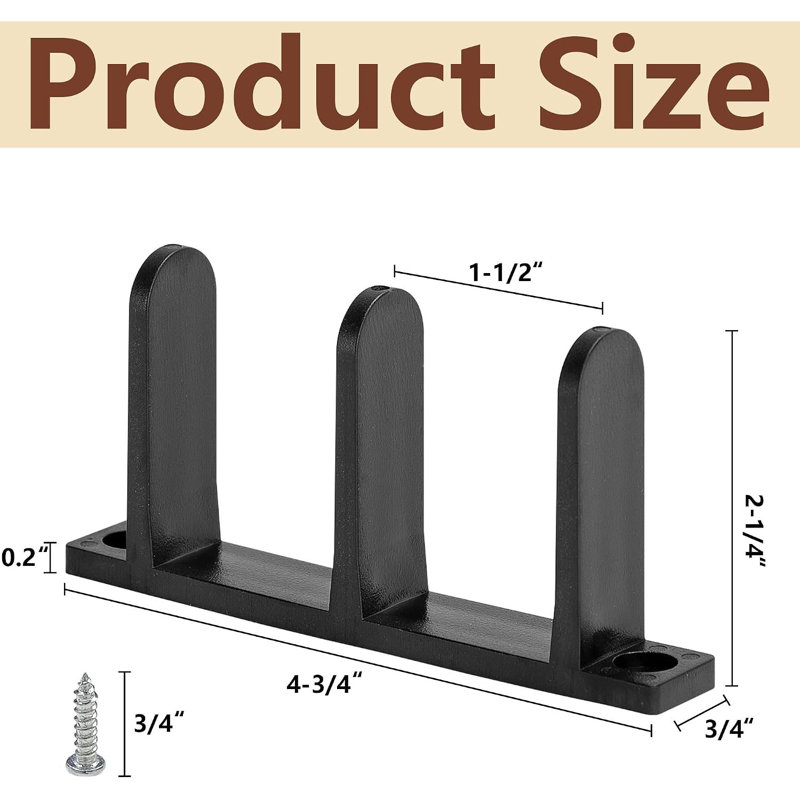 4 Pack Black ABS Sliding Closet Door Bottom Floor Guide, Universal Door Hardware for 1-3/8 Inch Thick Closet & Cabinet Doors